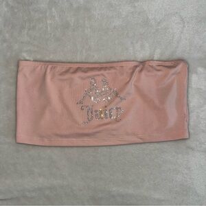 RARE Juicy x Kappa Rhinestone Bandeau Tube Top